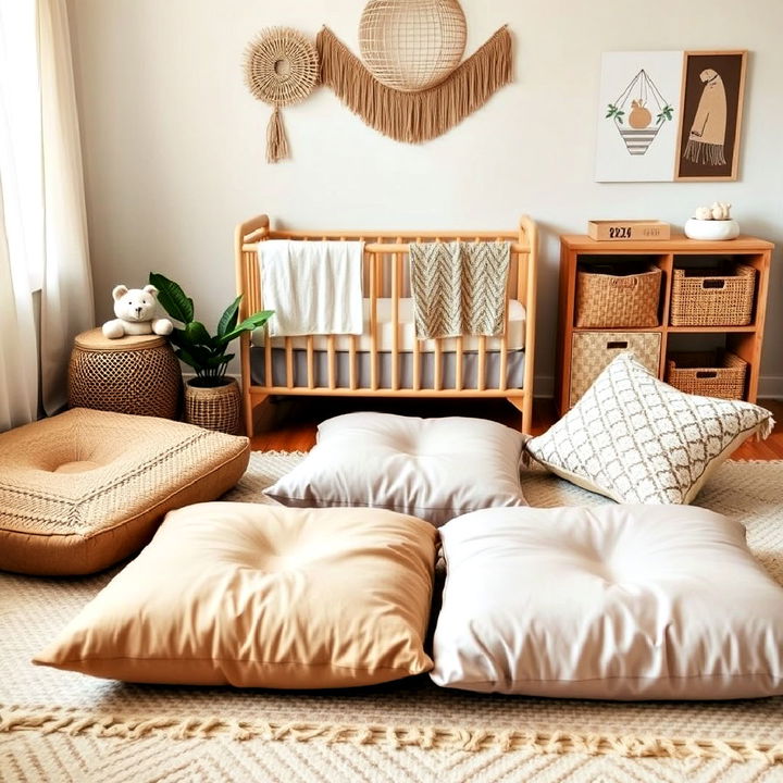 nursery floor cushions for a relaxed feel