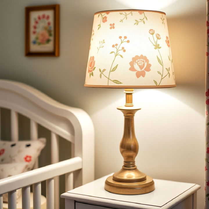 nursery floral lampshade for soft lighting