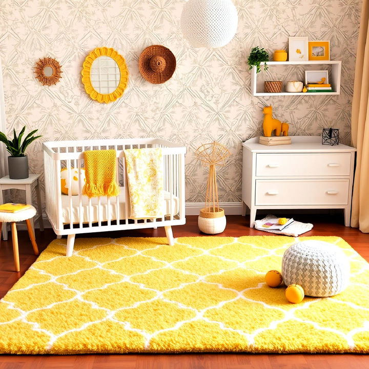 nursery yellow area rug