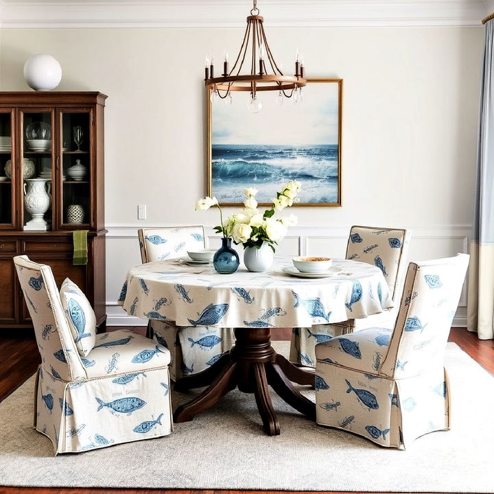 ocean inspired textiles for dining room