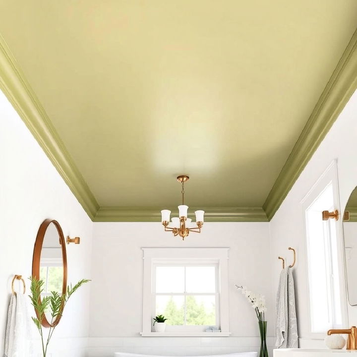 olive green bathroom ceiling