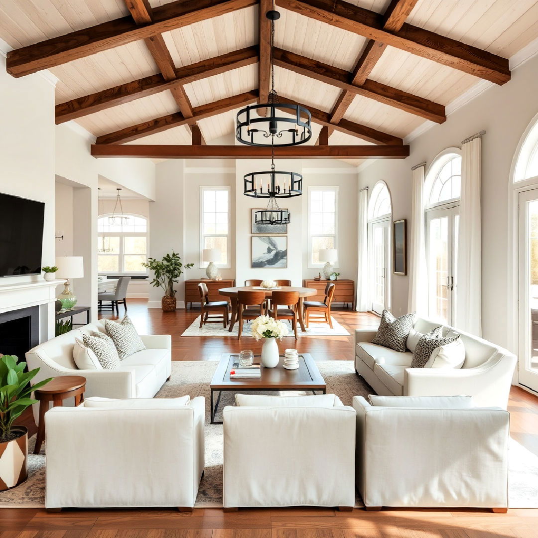 open floor plan magnolia living room