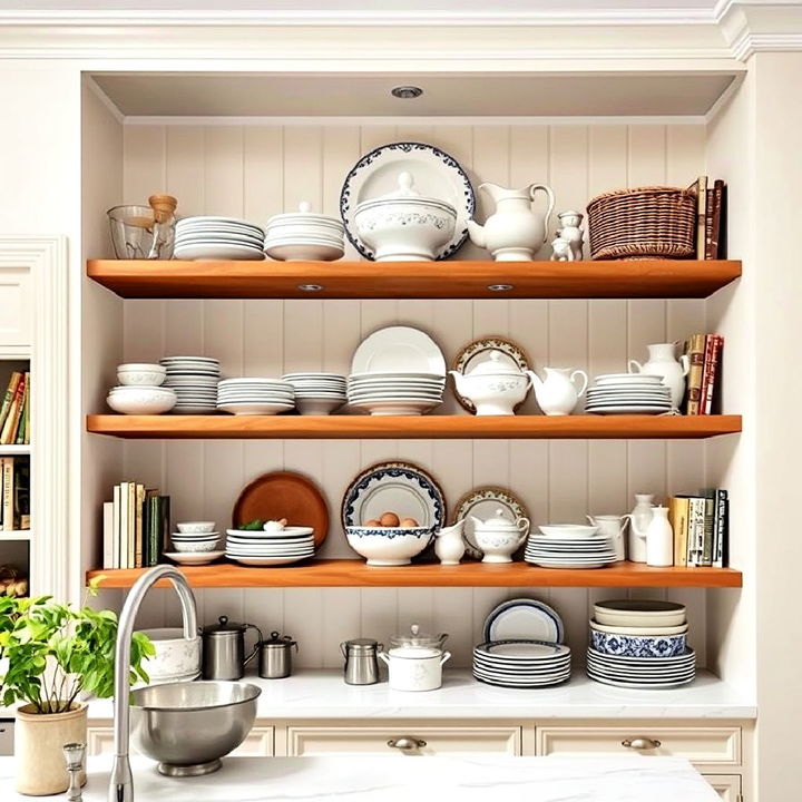 open shelving french interior design