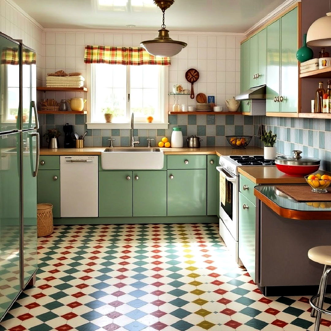opt for patterned linoleum flooring
