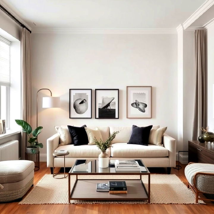 opting for a neutral color palette for apartment