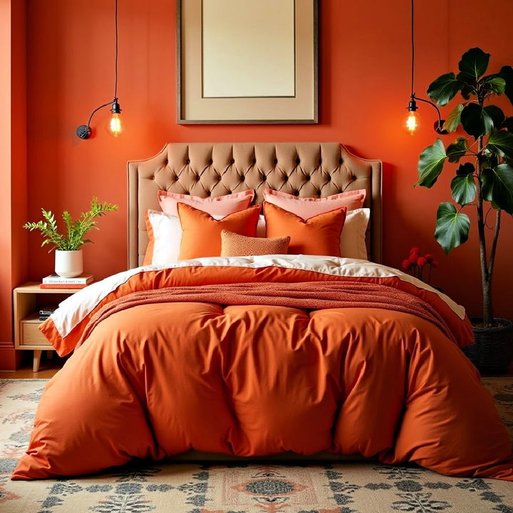 orange bedding for a bold bedroom statement