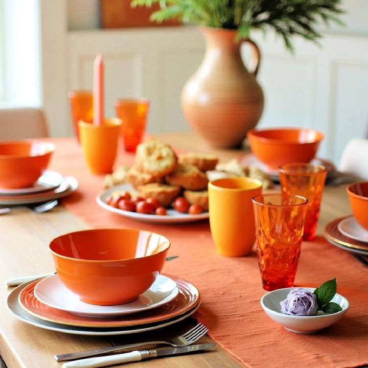 orange tableware for a vibrant dining experience