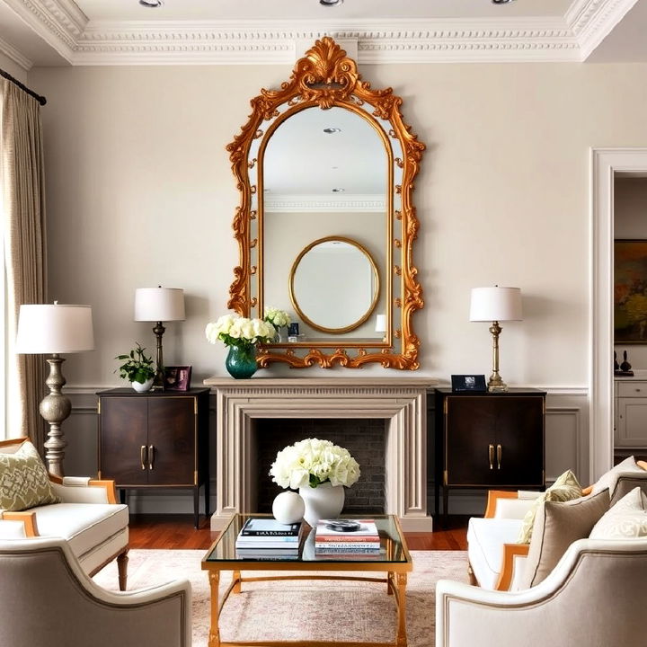 ornate mirror for parlor room