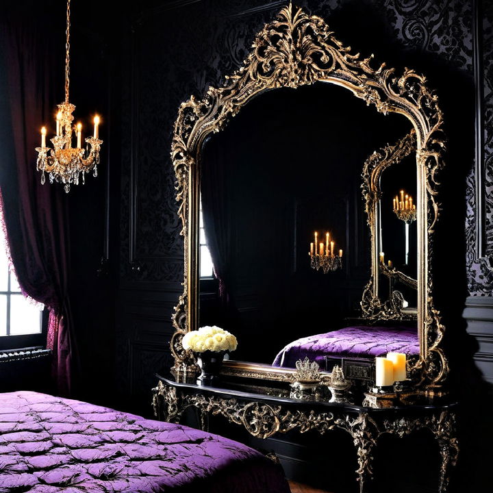 ornate mirrors for a luxurious vampire bedroom