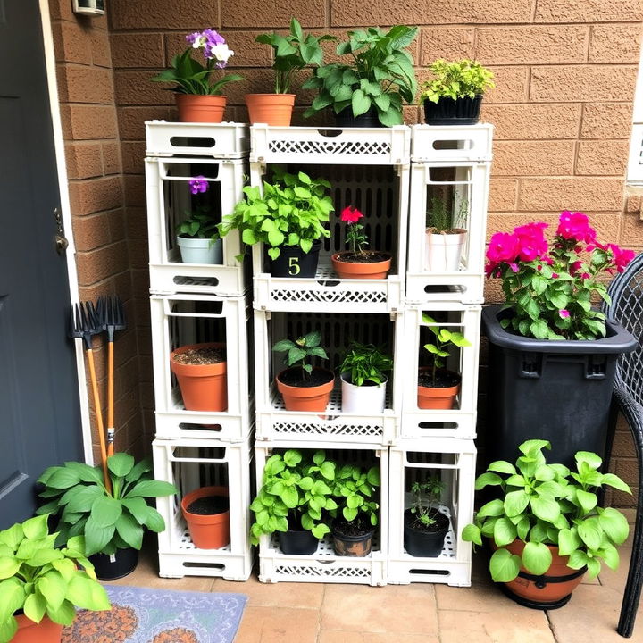 outdoor patio plant display