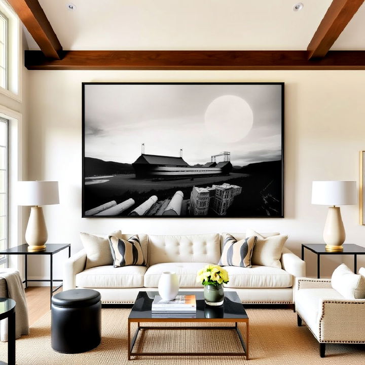 oversized artwork as a bold statement piece