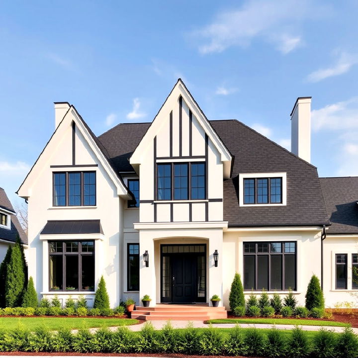 oversized gables to elevate tudor exterior