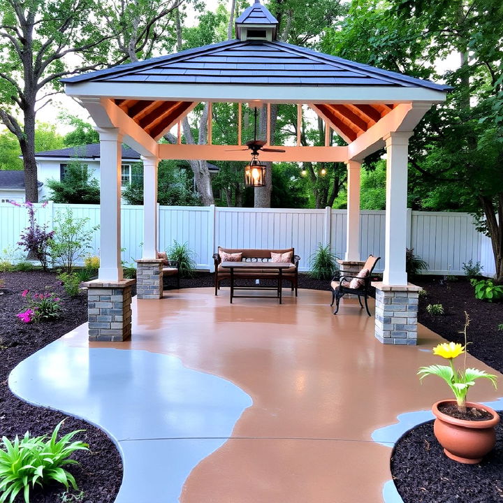 painted concrete floor for a vibrant look