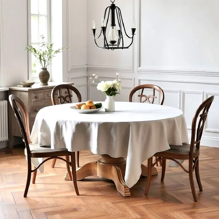 parisian inspired linen tablecloth dining room