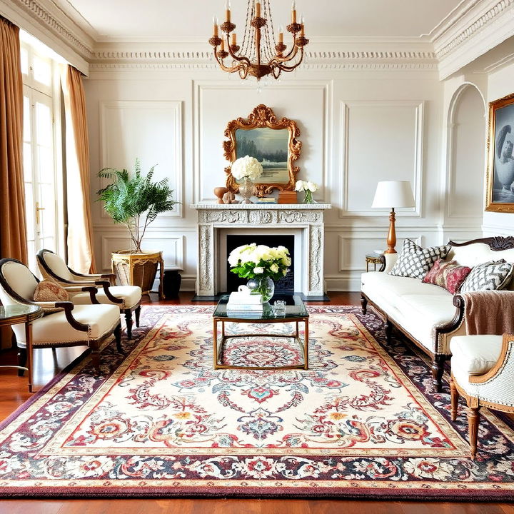 parisian style elegant living area rug