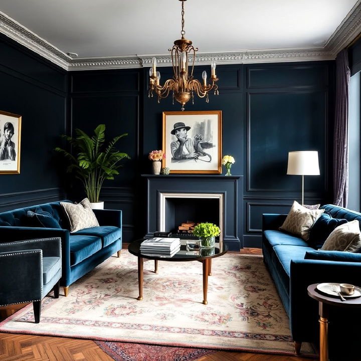 parlor room velvet furniture for a luxe look