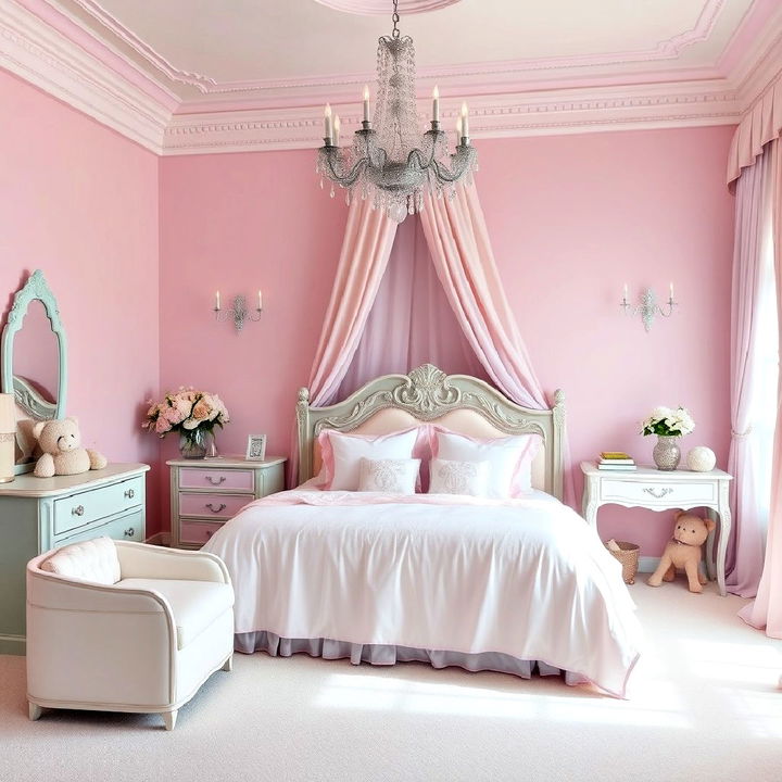 pastel color room palette with silver accents