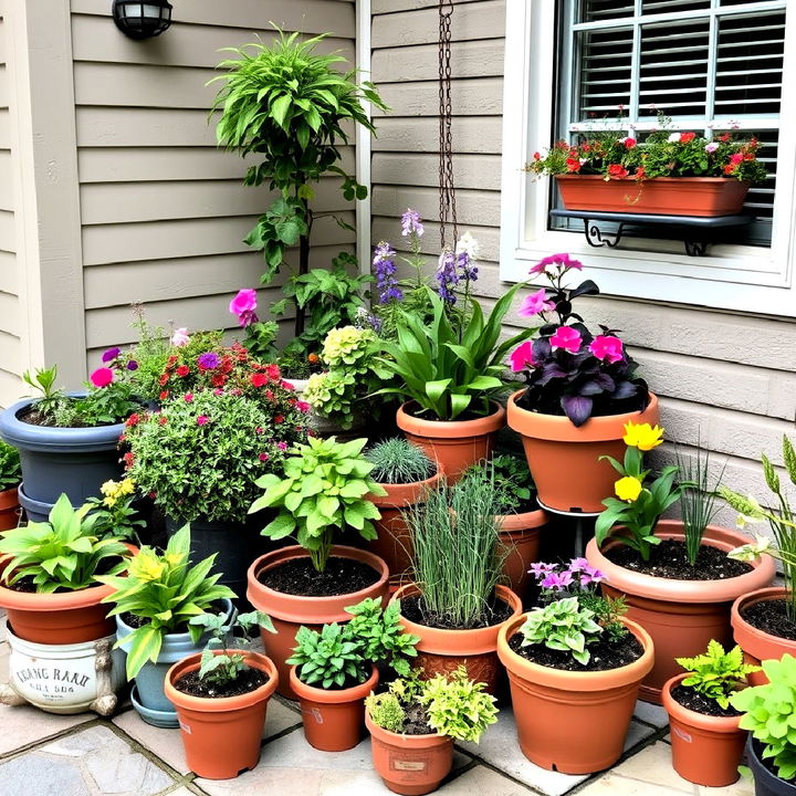 patio gardens with containers