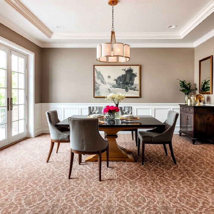 patterned carpet for dining room