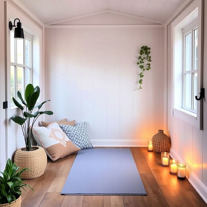 peaceful yoga and meditation corner