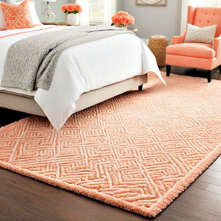 peach colored bedroom rug