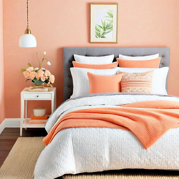 peach throw pillows for bedroom