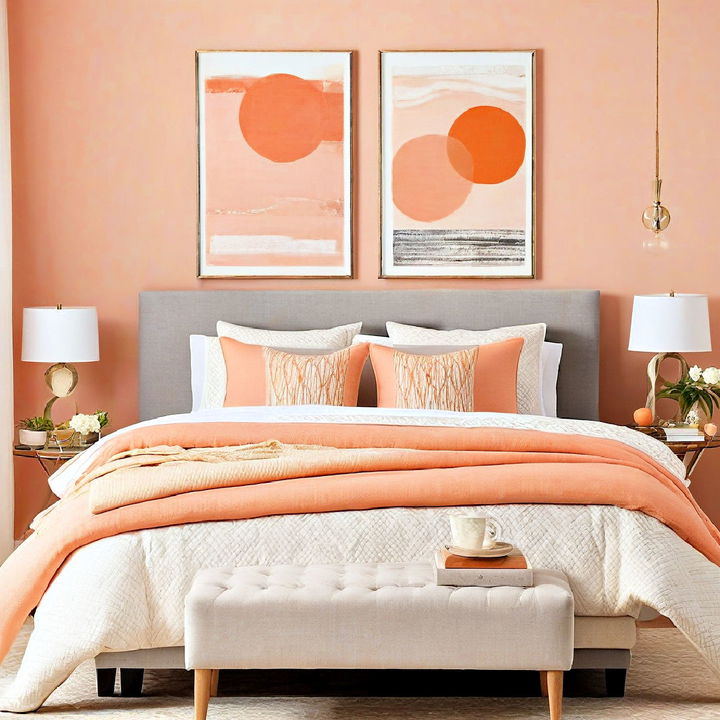 peach wall art for visual interest