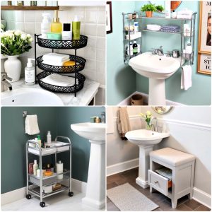 pedestal sink storage ideas