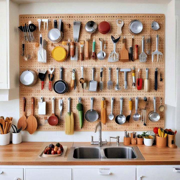 pegboard to keep your tools and ingredients