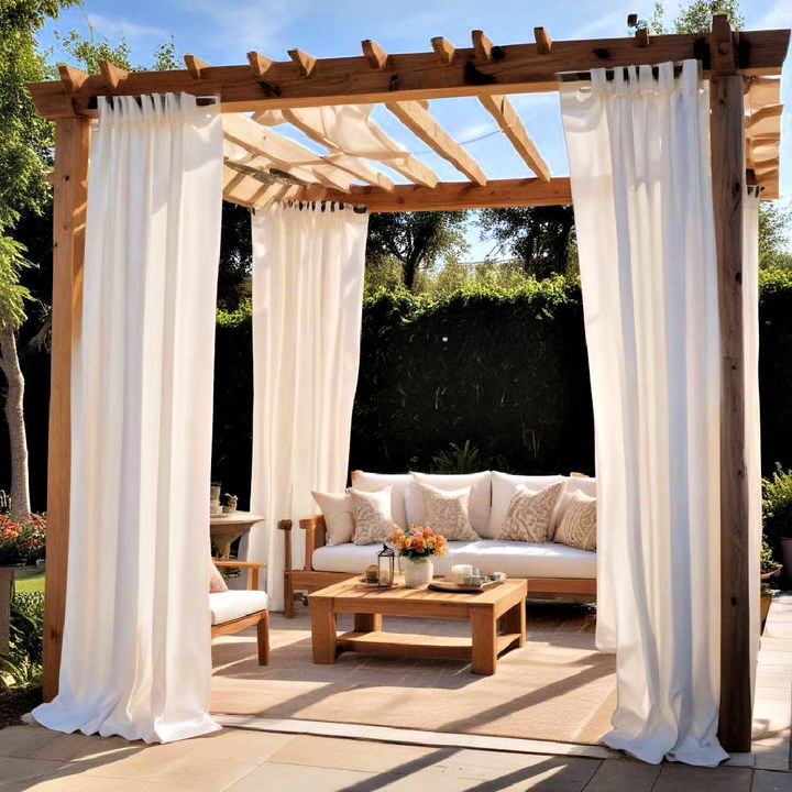 pergola curtains to add elegance