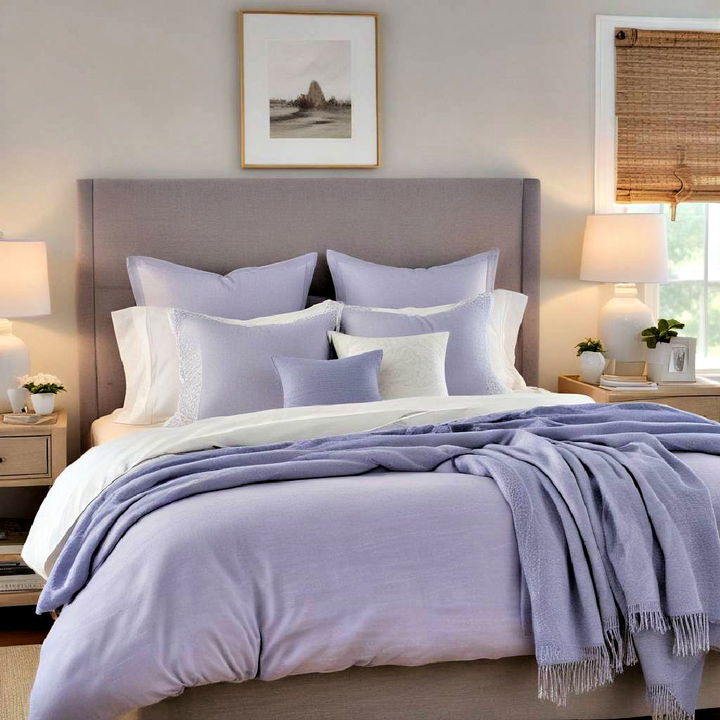 periwinkle bedding to create a cozy space