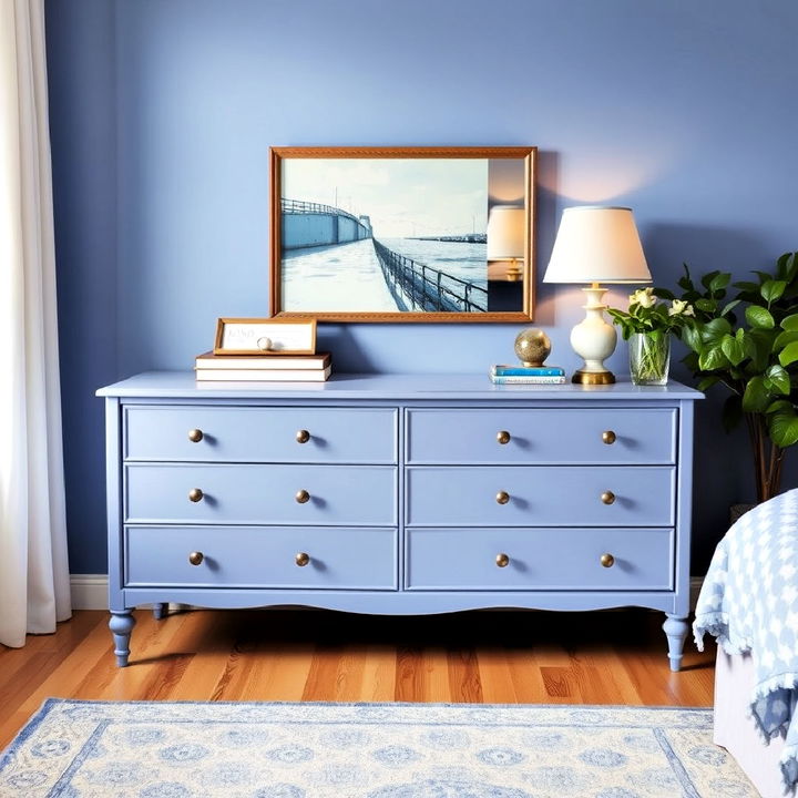 periwinkle dresser for your bedroom decor