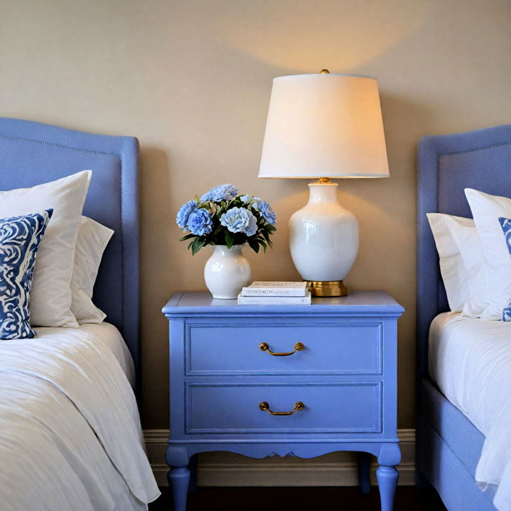 periwinkle painted stylish nightstand