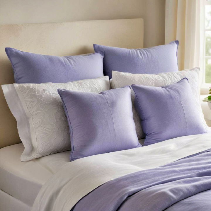 periwinkle throw pillows to create visual interest