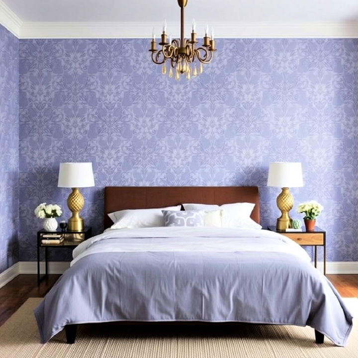 periwinkle wallpaper for a stylish bedroom