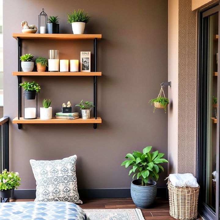 personalize outdoor shelving for decorative displays