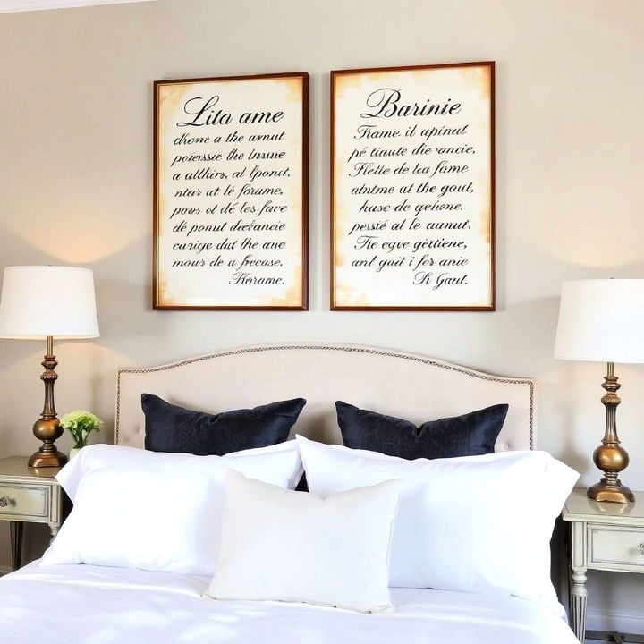 personalizes french script wall art