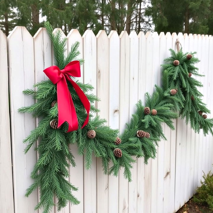 pine tree garland for fence