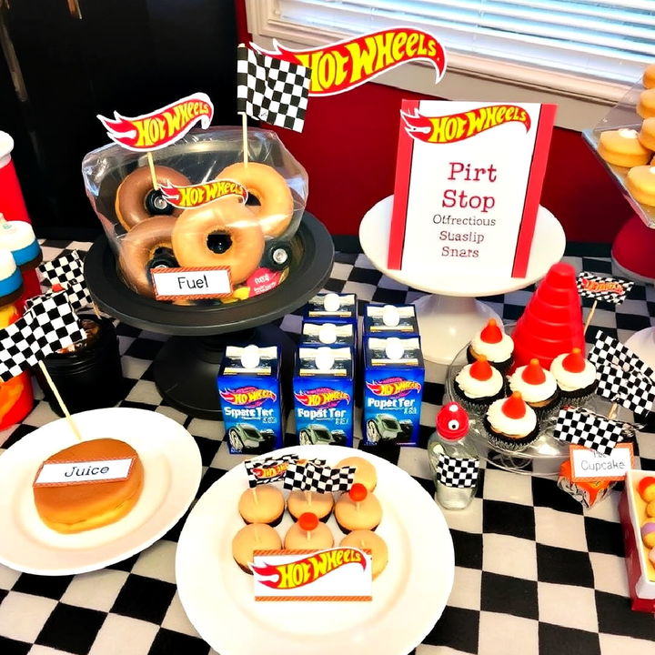 pit stop snack station for hot wheels birthday party