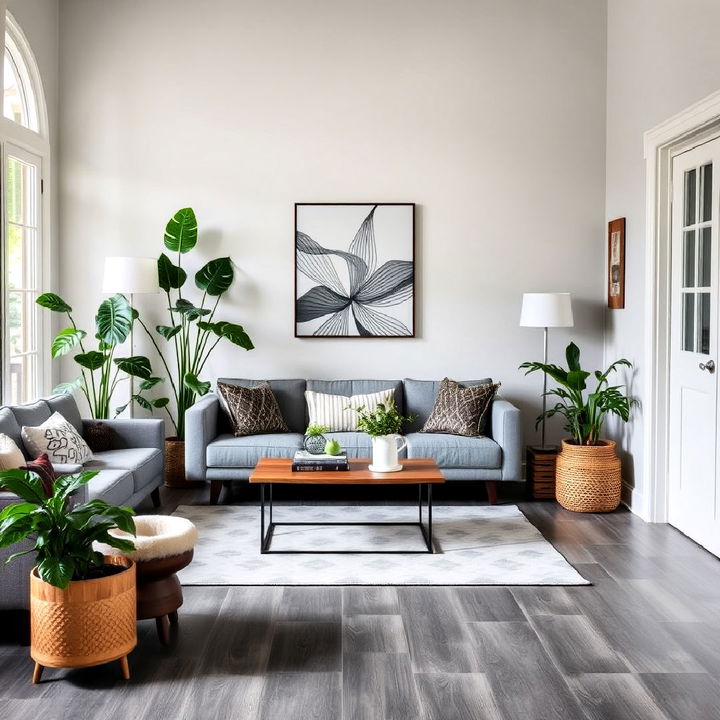 plants and natural elements for living room