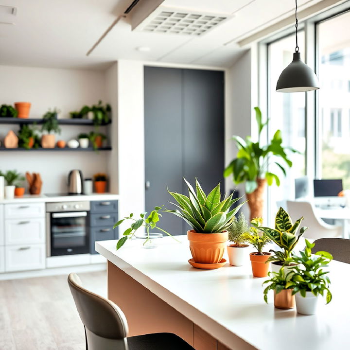 plants for office kitchen to create a fresh atmosphere