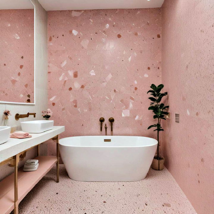 playful and modern pink terrazzo tiles