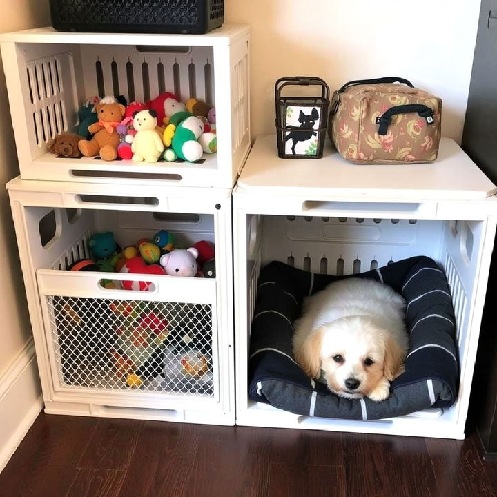 playful milk crate pet nook