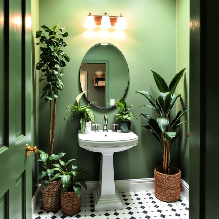 potted plants for green powder room