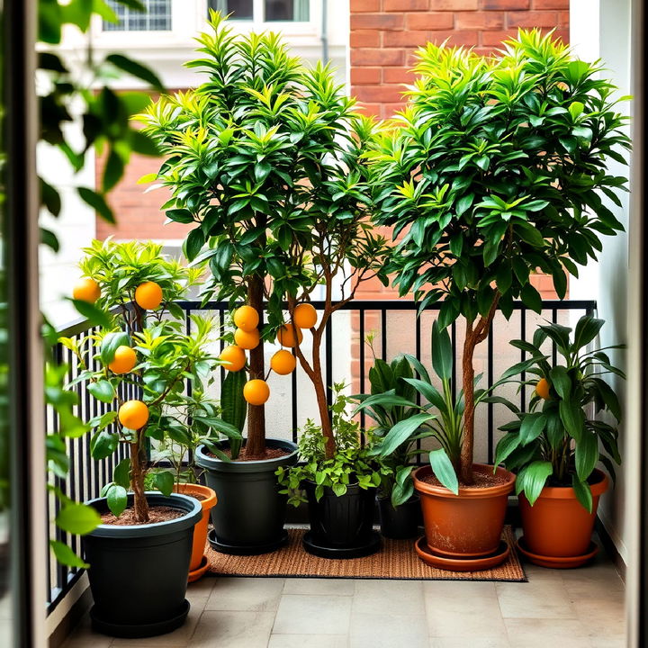 potted trees for bedroom balcony