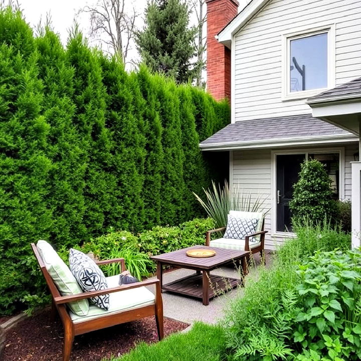 privacy planting for outdoor living area