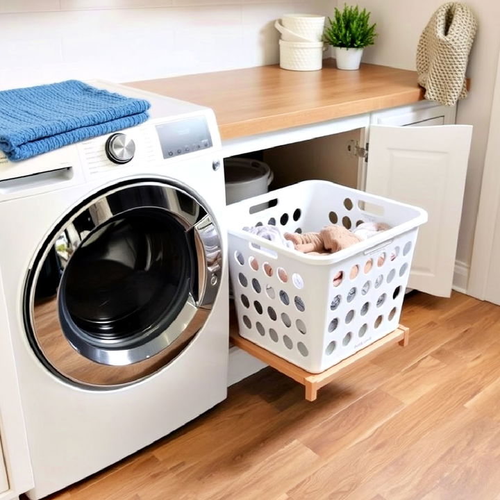 pull out hidden laundry basket