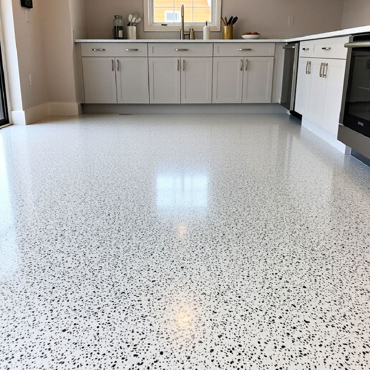 quartz filled epoxy kitchen floor