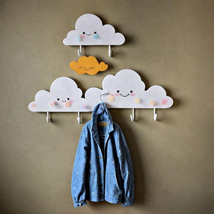 rain cloud hooks to hang baby accessories