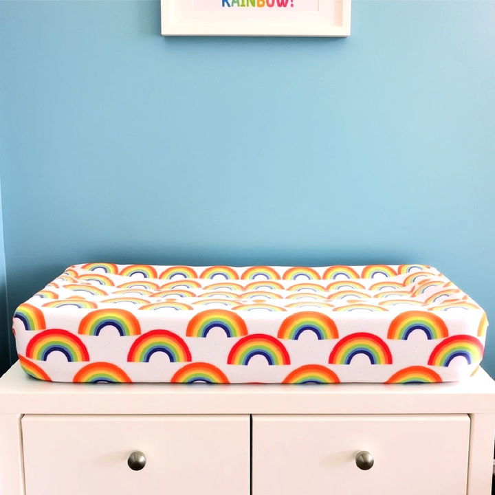 rainbow changing pad cover for nursery